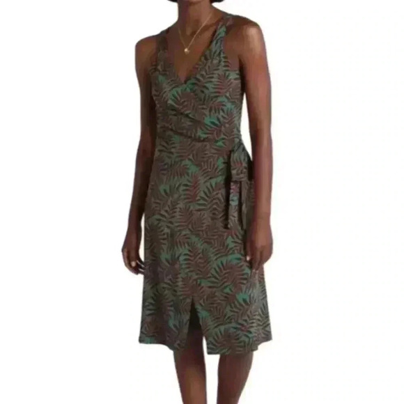 41 Hawthorn Tie Waist Midi Dress in Floral Tropical Green/Peach. X Small. NWT! - Picture 2 of 15